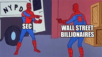 SEC v Wall Street Billionaires Spider-Man pointing meme