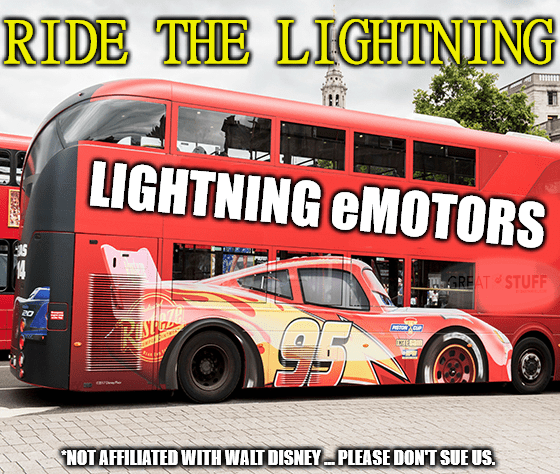 Ride the Lightning eMotors electric bus stock meme big