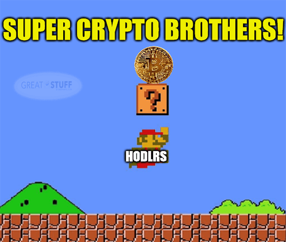 Super crypto bros. hodlers Coinbase COIN meme big