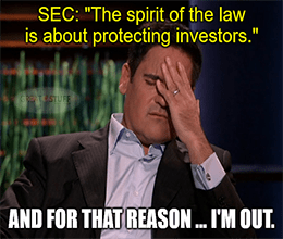 SEC Mark Cuban spirit of law protecting investors I'm out meme small