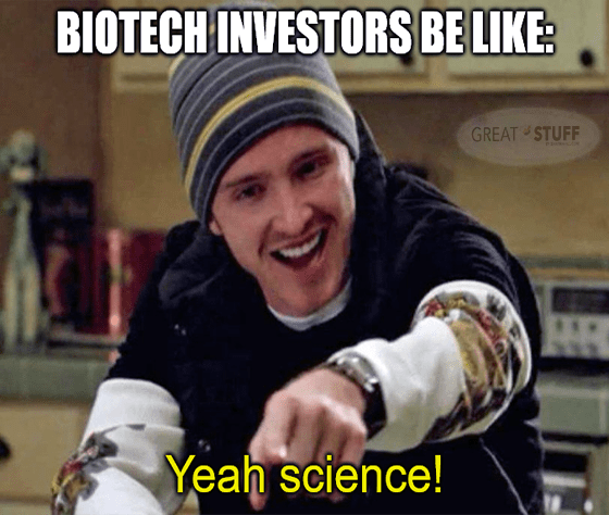 Biotech investors be like yeah science Cassava meme big