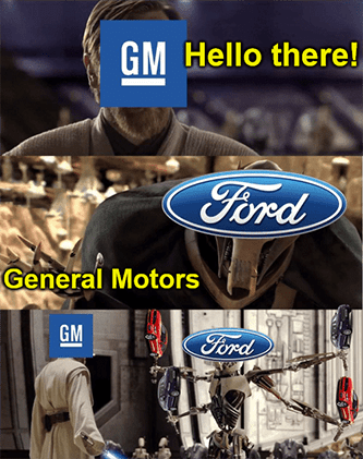 Hello there General Motors Kenobi Ford meme