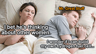 Couple thinking can build my own hydrogen fuel cell PLUG meme