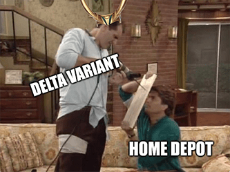 Delta variant vs Home Depot drill meme - August retail sales edition
