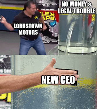 Lordstown no money name new CEO leak meme