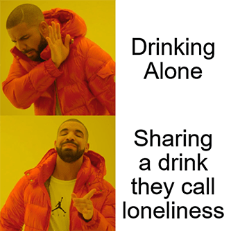 Piano man Drake sharing drink loneliness meme