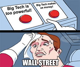 Big Tech Too Powerful Red Button Meme Small