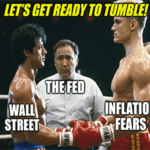 Fed Inflation and Wall Street Rocky Boxing Match Meme Small