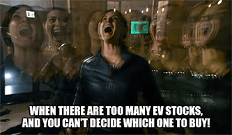 Too many EV stocks Matrix meme 