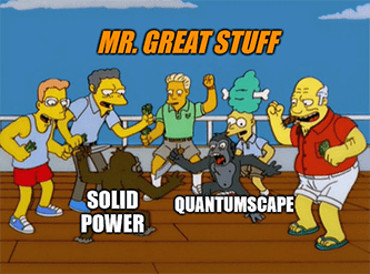 QuantumScape vs Solid Power monkey fight meme
