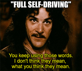 Full self-driving keep using words Tesla don't think they mean meme