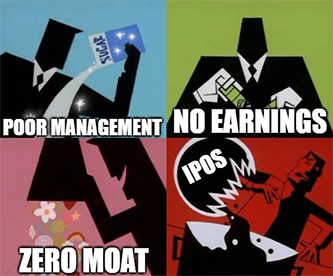 Powerpuff girls no earnings zero moat IPO meme