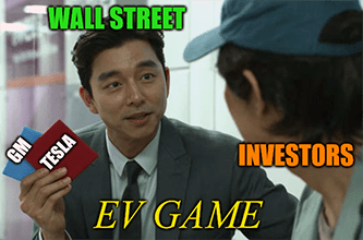 The EV Game Tesla vs. GM meme