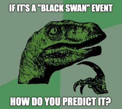 Black Swan Event Prediction Philosoraptor Meme