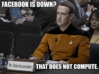 ZuckerBerg Trial Facebook Down Star Trek Meme