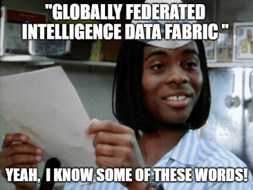 Globally federated intelligence data fabric Palantir Army meme