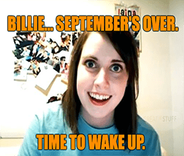 September Over Time To Wake Up Meme Small - stock market boos