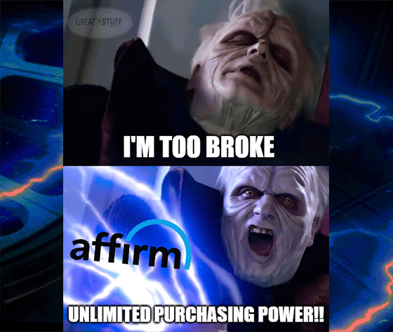 Target Affirm Unlimited Spending Power Star Wars Meme Big