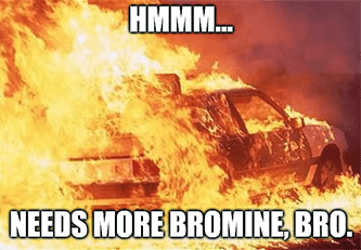 car fire needs more bromine electric vehicles meme