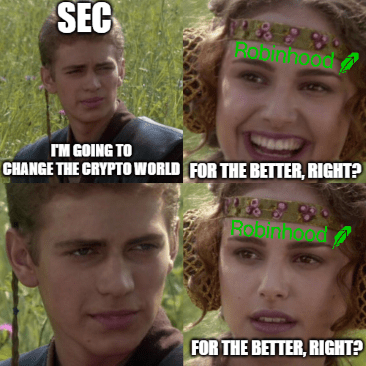 SEC to Robinhood going to change crypto world Padme Padmeme