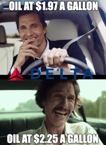 Delta oil Matthew driving DAL meme