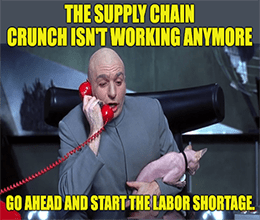 Dr. Evil Phone Call Supply Chain and Labor Shortage Meme