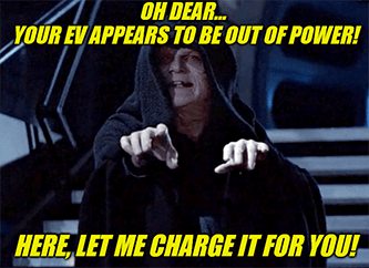 Emperor Palpatine charging EVs ChargePoint meme