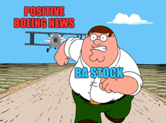 BA running from plane positive Boeing news meme