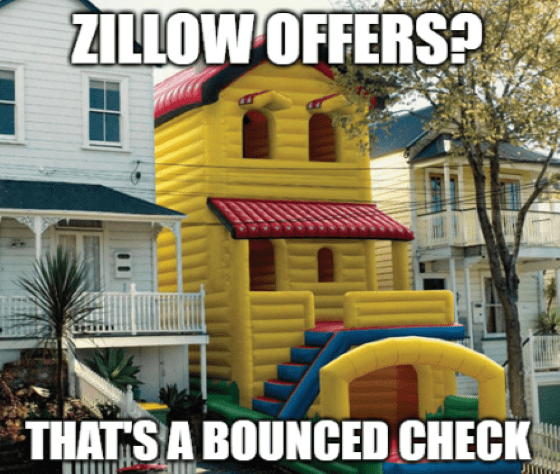 Zillow Offers that's a bounced check meme big