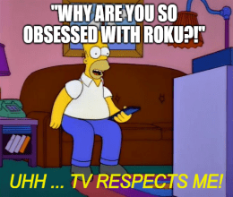 Roku Homer Simpson TV Respects Me Meme Small