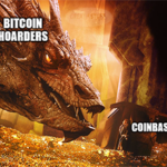 Bitcoin hoarders hodlers Coinbase Smaug meme small