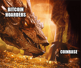 Bitcoin hoarders hodlers Coinbase Smaug meme small