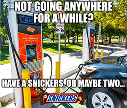 ChargePoint station EV Snickers not going anywhere meme small
