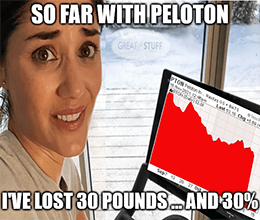 Peloton lost 30 pounds and 30% bike sell-off meme small