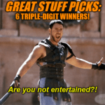 Great Stuff Picks Portfolio 6 triple-digit winners not entertained meme