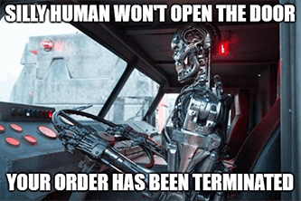Robot Driving Truck Walmart Order Terminated Meme