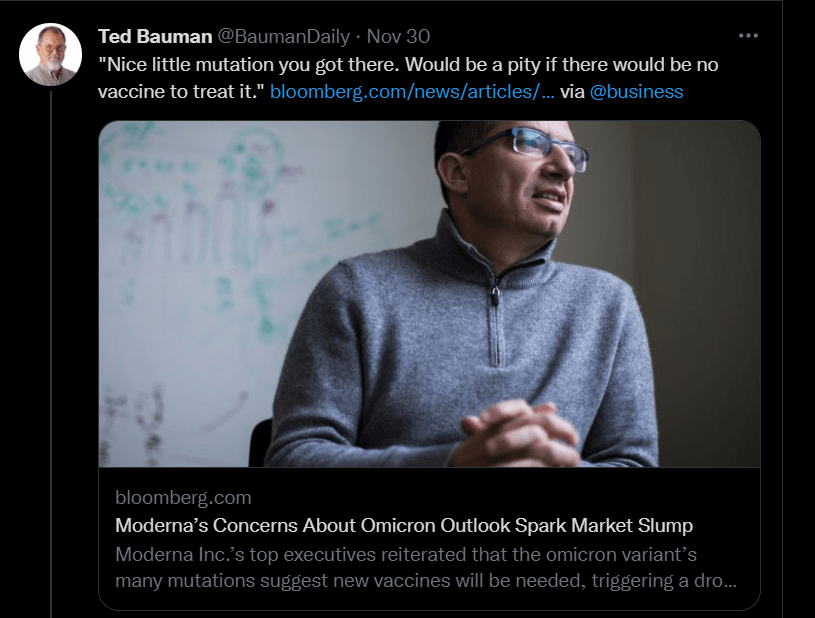 Ted Bauman omicron stock market outlook
