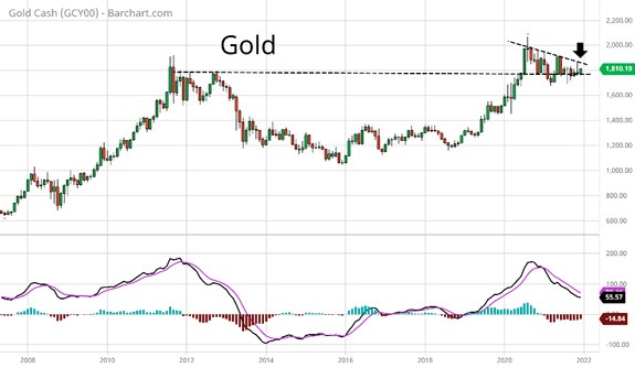 gold projection 2022