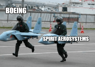 Boeing 737 Max clear Spirit Aero stock meme