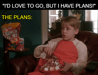 Home Alone Plans Eating Junk Food Meme