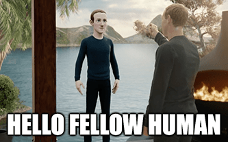 Zuckerberg meta hello fellow human meme