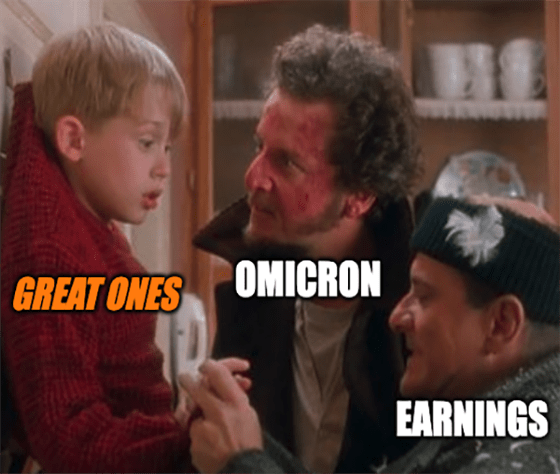 Great Ones Omicron Earnings Home Alone Meme