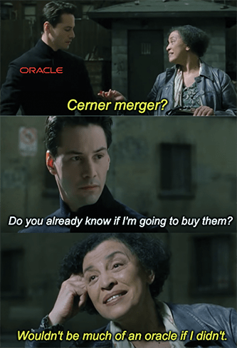 Neo and the Oracle Cerner Merger Meme