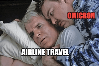Omicron and Airline Travel Planes Trains & Automobiles Meme