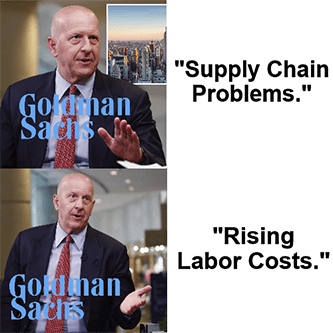 Goldman Sachs rising labor costs excuse earnings meme