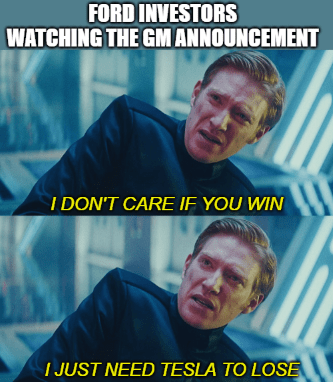 Ford Watching GM Just Need Tesla to Lose Meme