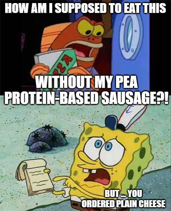 Pea Protein Pizze SpongeBob Beyond Meat Meme
