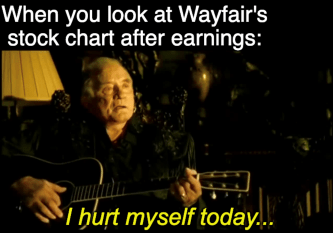 Johnny Cash Wayfair Stock Chart I Hurt Myself Meme