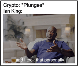 Crypto plunges that personally meme
