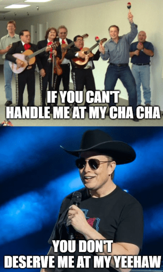 Tesla Elon Musk Cha Cha Yeehaw Meme